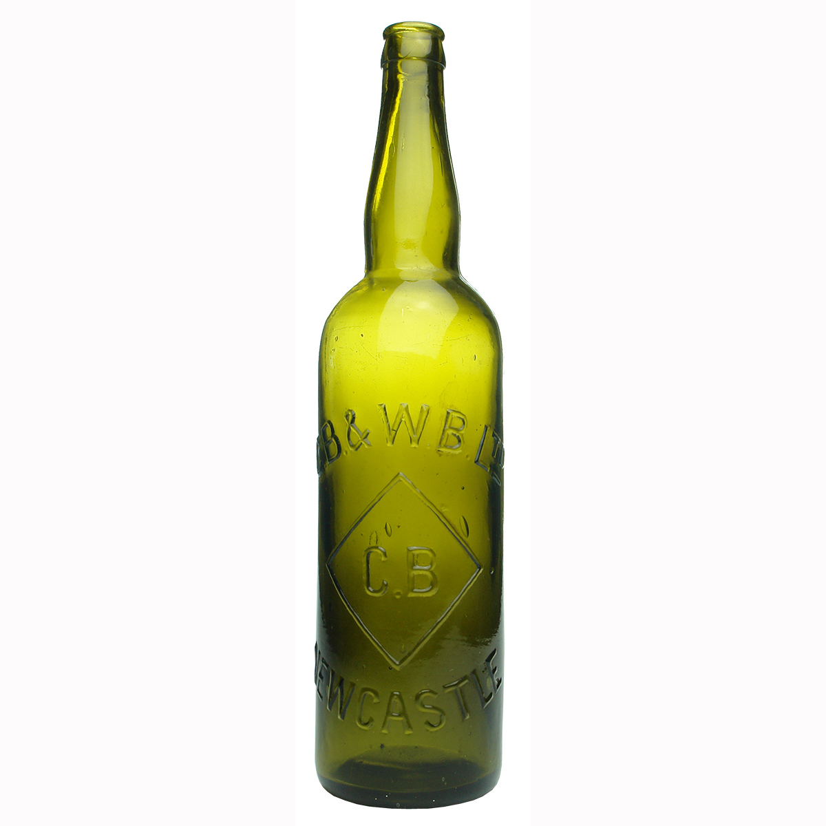 Crown Seal Beer. Castlemaine Brewery & Wood Bros, Newcastle. CB & WB. Green. Shouldered with long neck. (New South Wales)