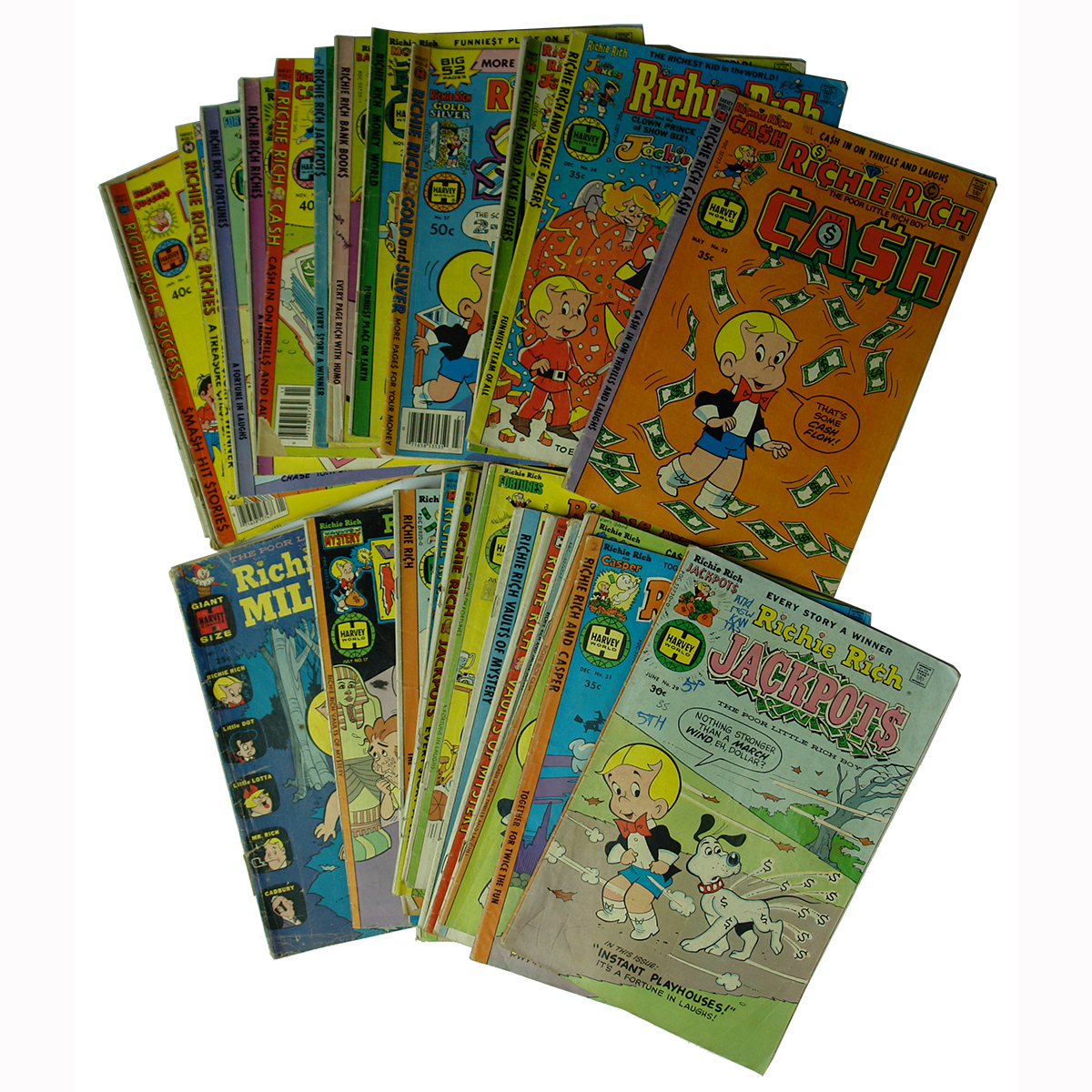 Ephemera. 31 Richie Rich Comic Books 1970s.