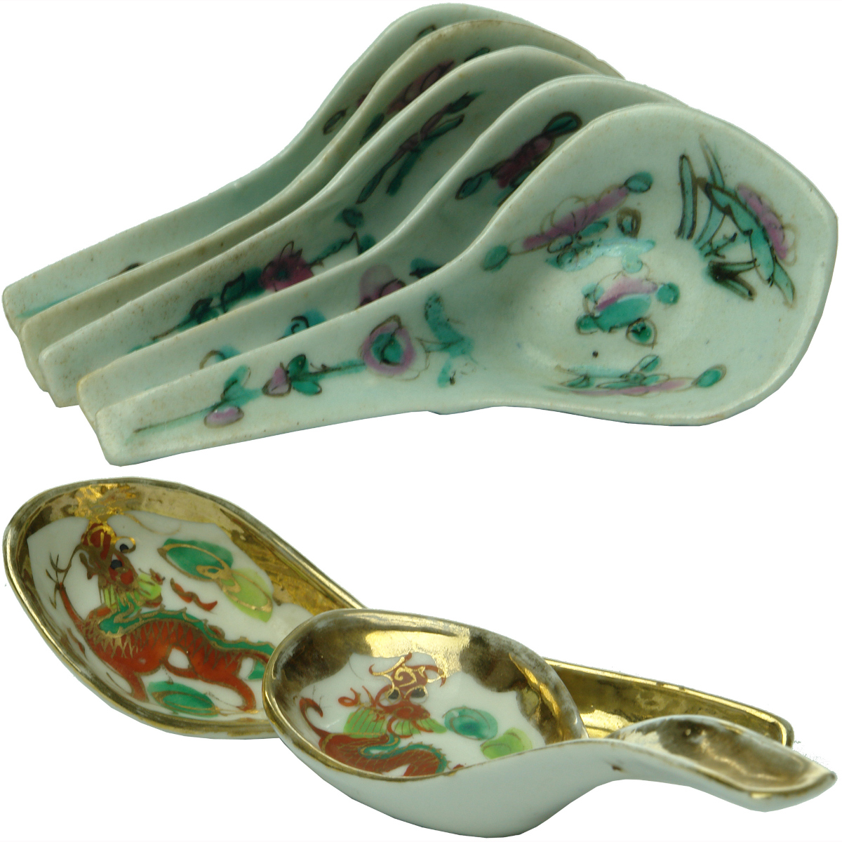7 Chinese ceramic spoons