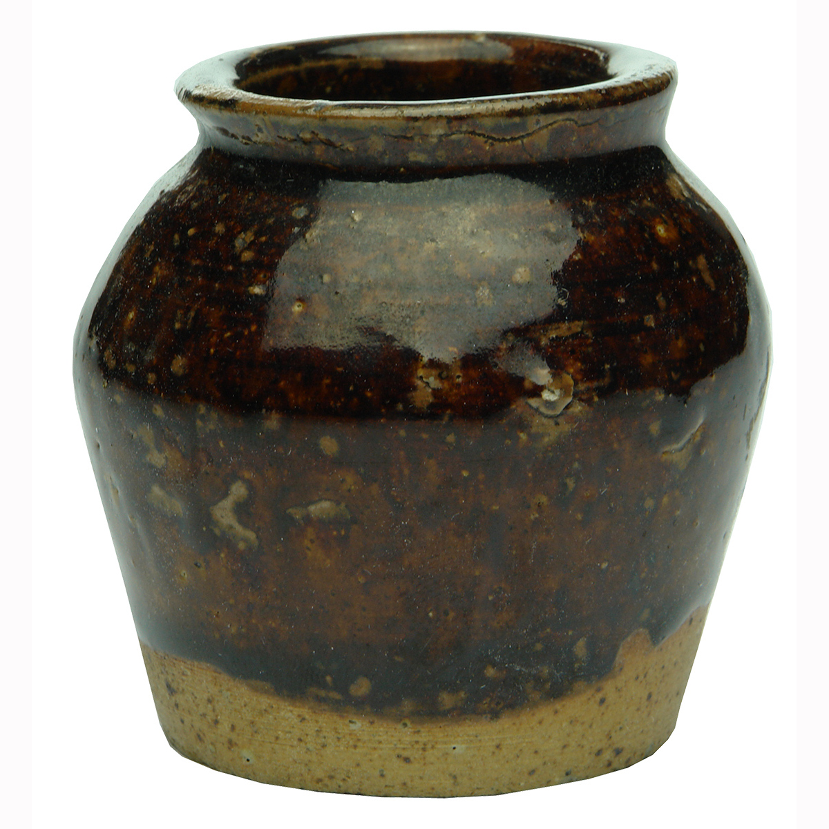 Sample sized Chinese Bean jar. Ceramic.