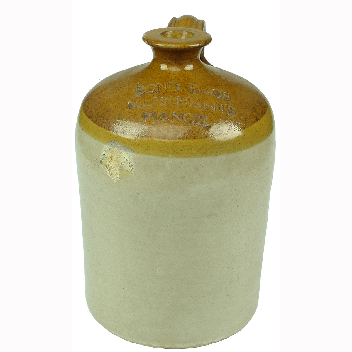 Demijohn. Bond Bros Piangil. Bendigo Pottery. Half Gallon. (Victoria)